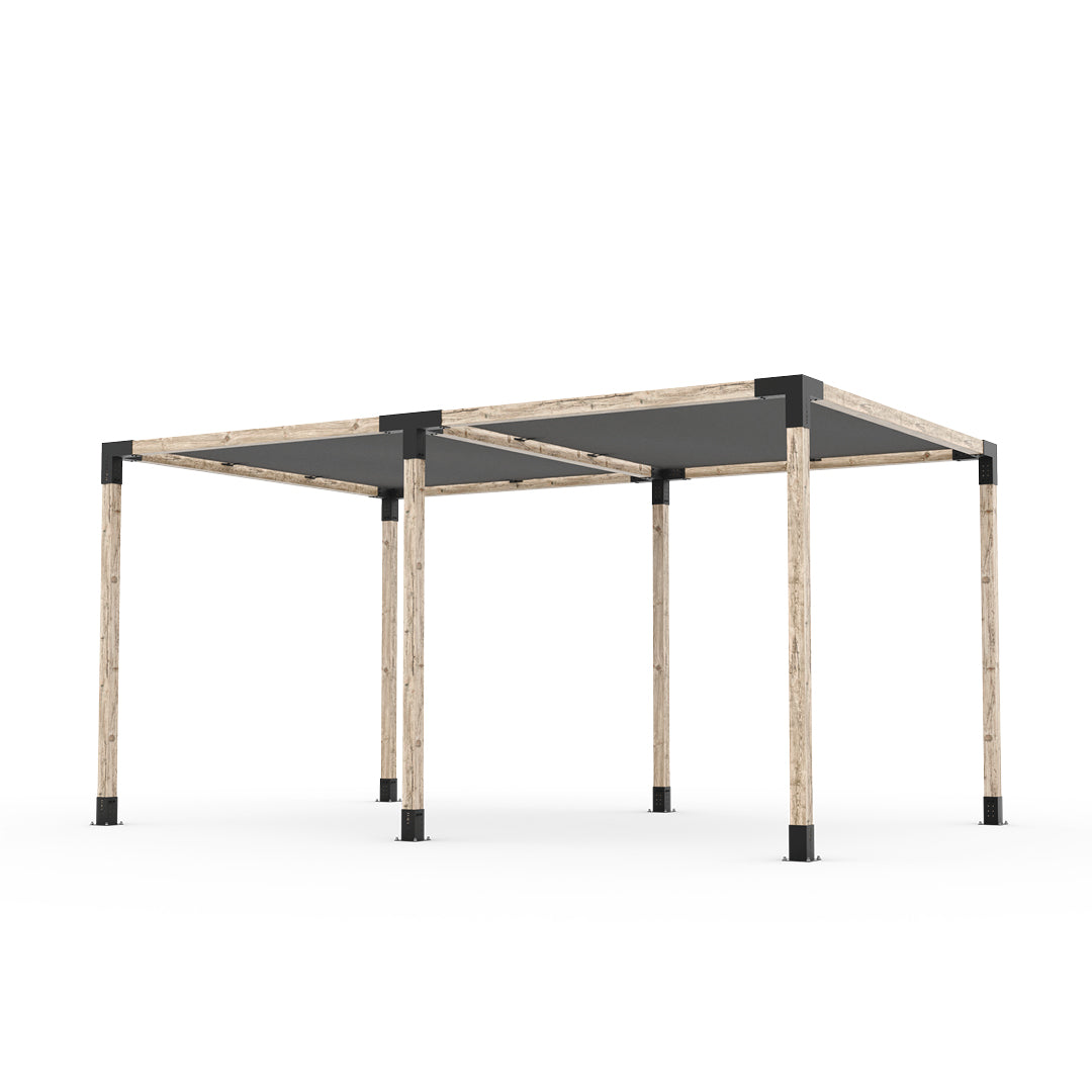 Kit pergola double avec 2 voiles d'ombrage