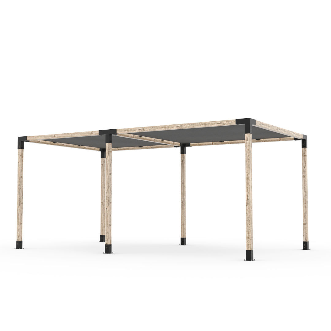 Kit pergola double avec 2 voiles d'ombrage
