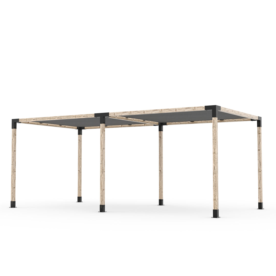 Kit pergola double avec 2 voiles d'ombrage