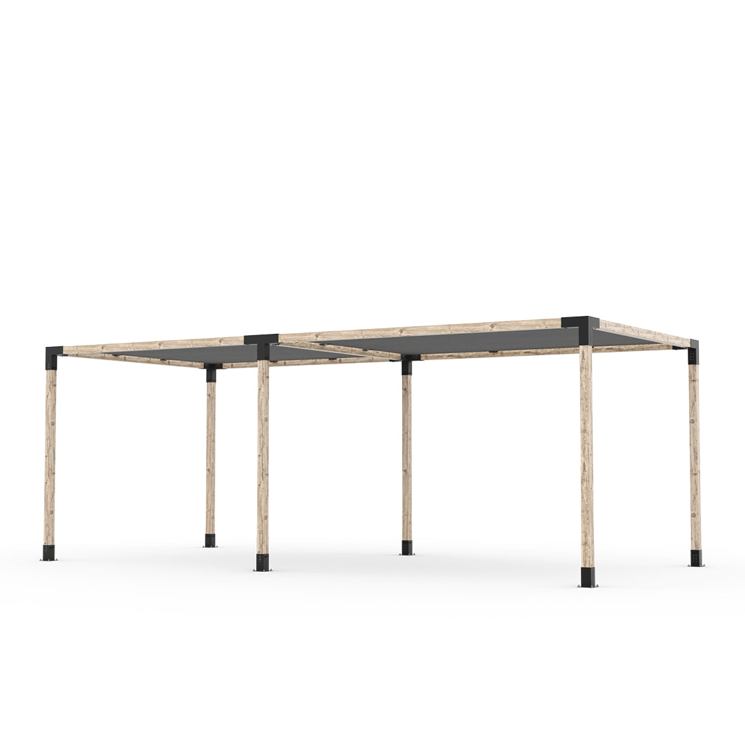 Kit pergola double avec 2 voiles d'ombrage