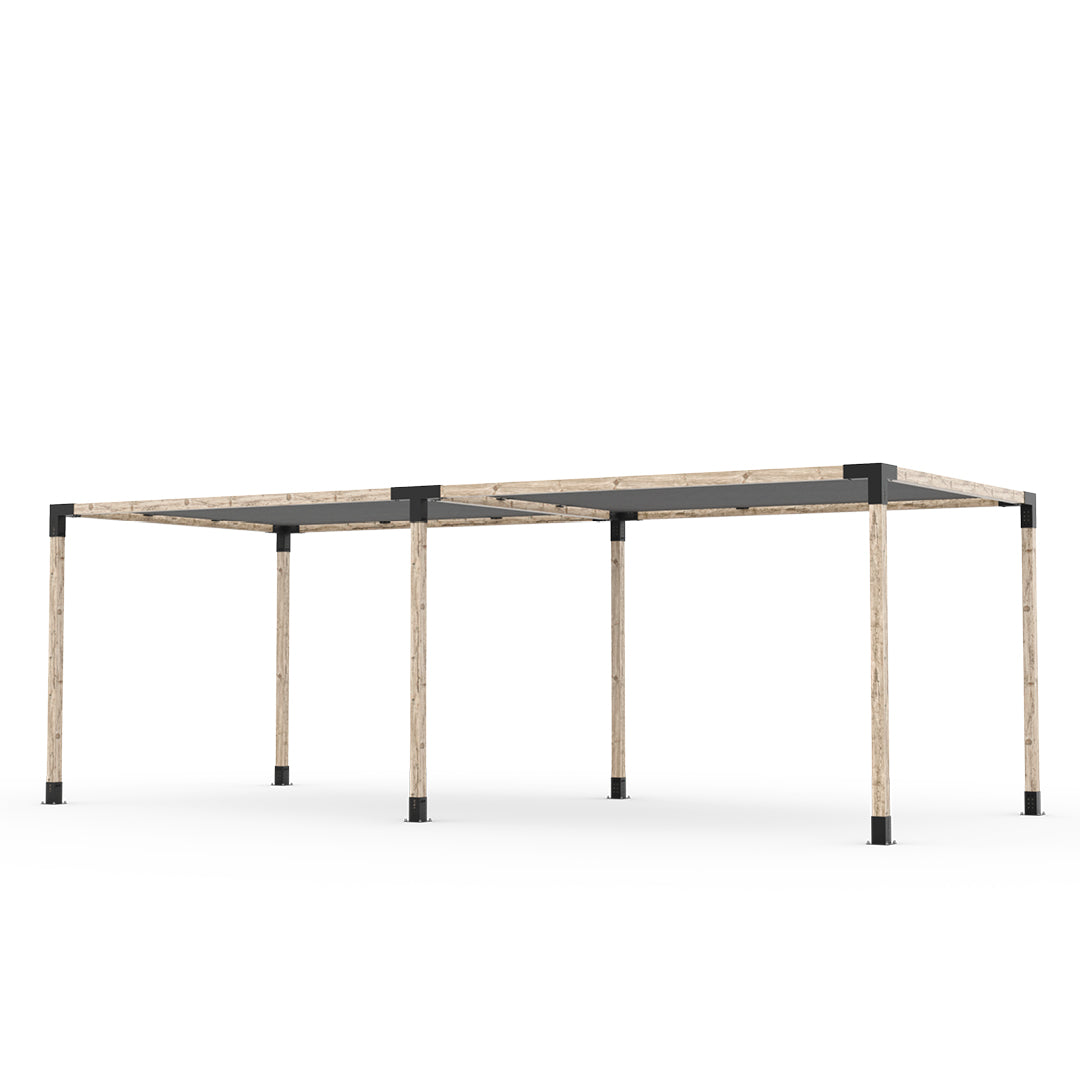 Kit pergola double avec 2 voiles d'ombrage