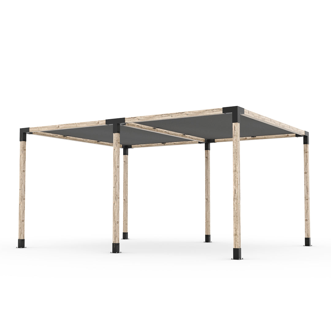 Kit pergola double avec 2 voiles d'ombrage