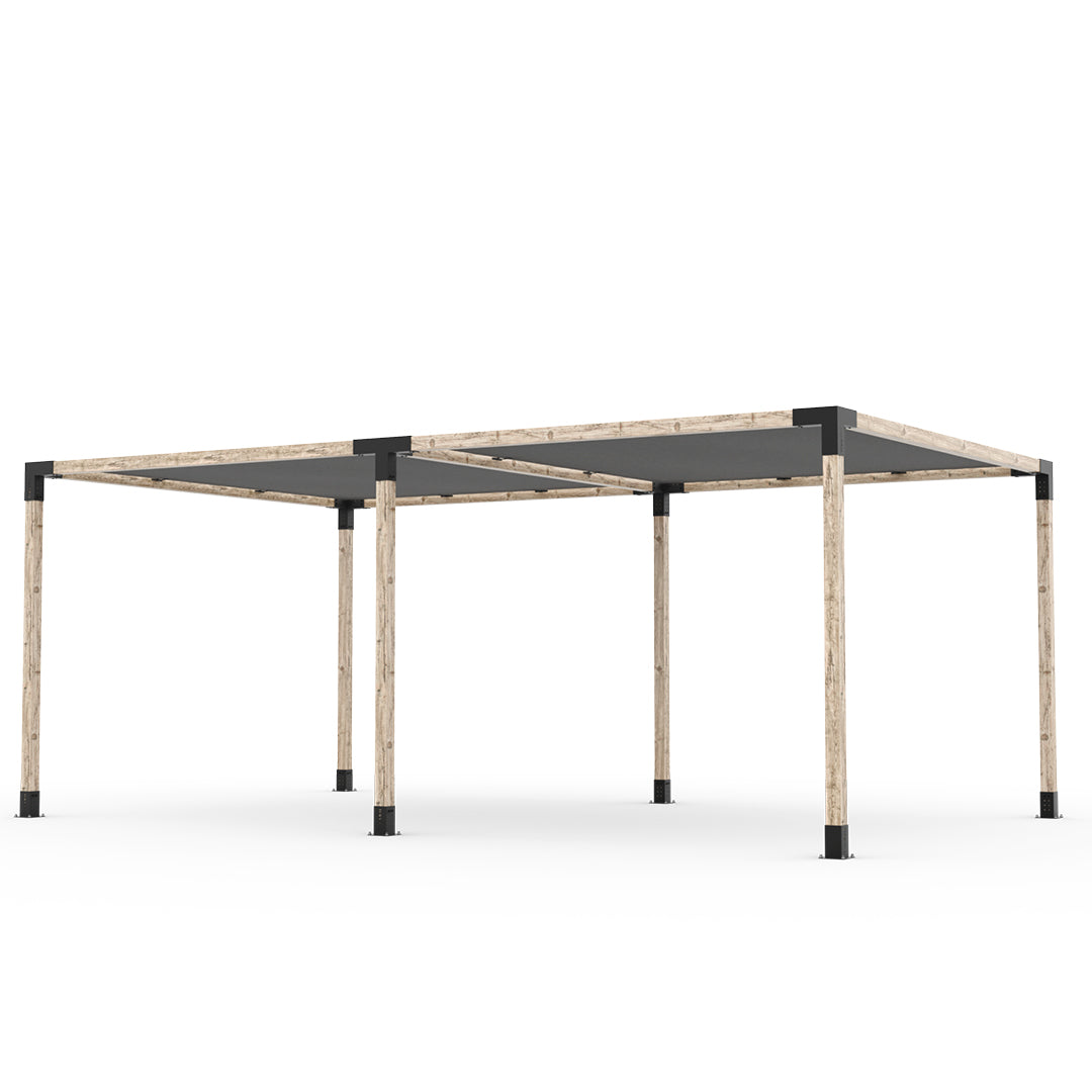 Kit pergola double avec 2 voiles d'ombrage