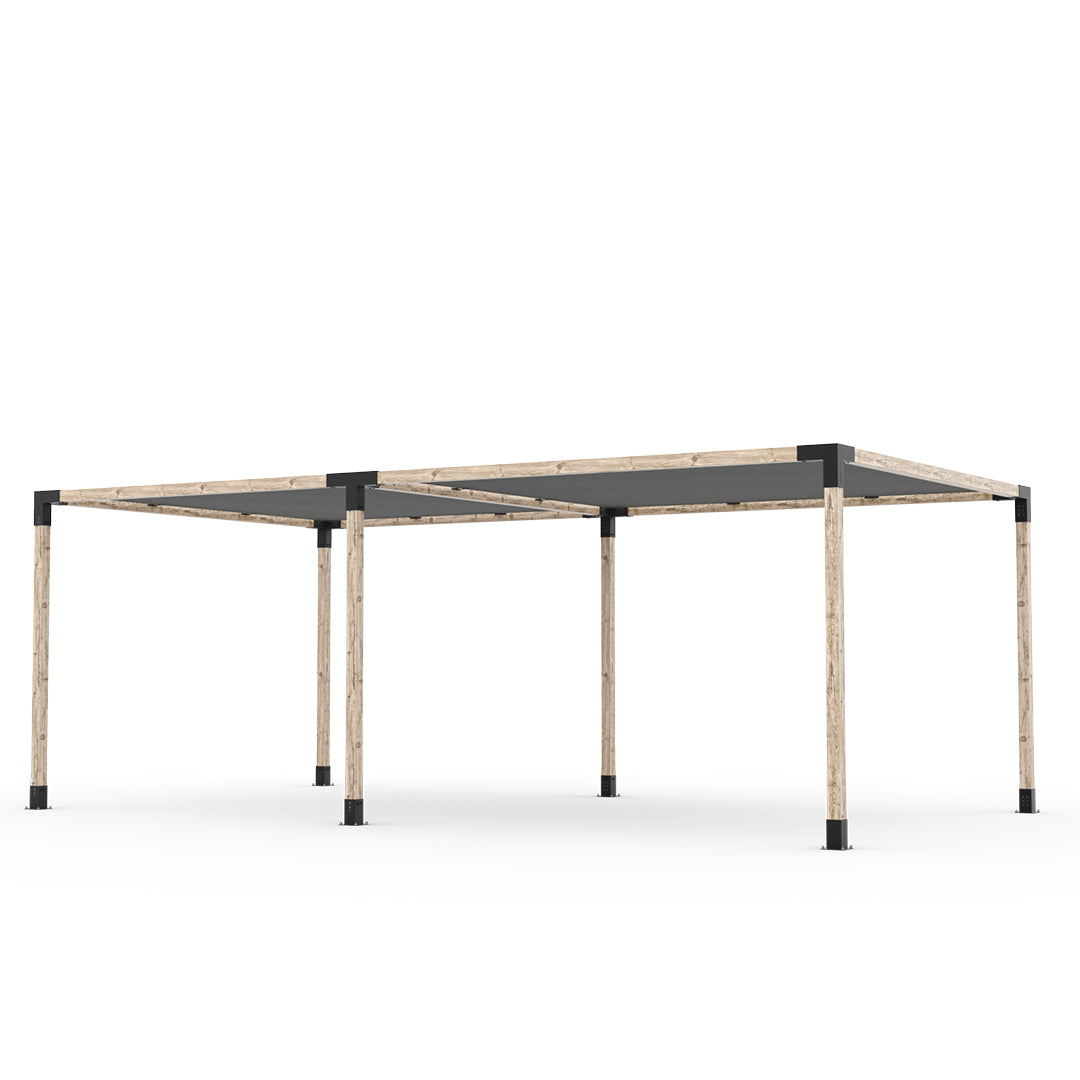Kit pergola double avec 2 voiles d'ombrage