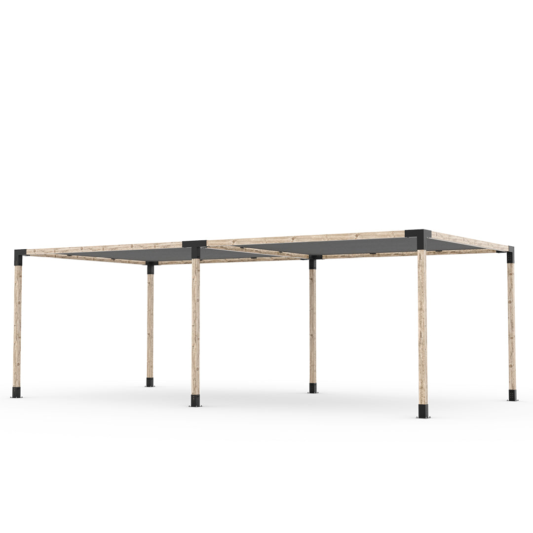 Kit pergola double avec 2 voiles d'ombrage