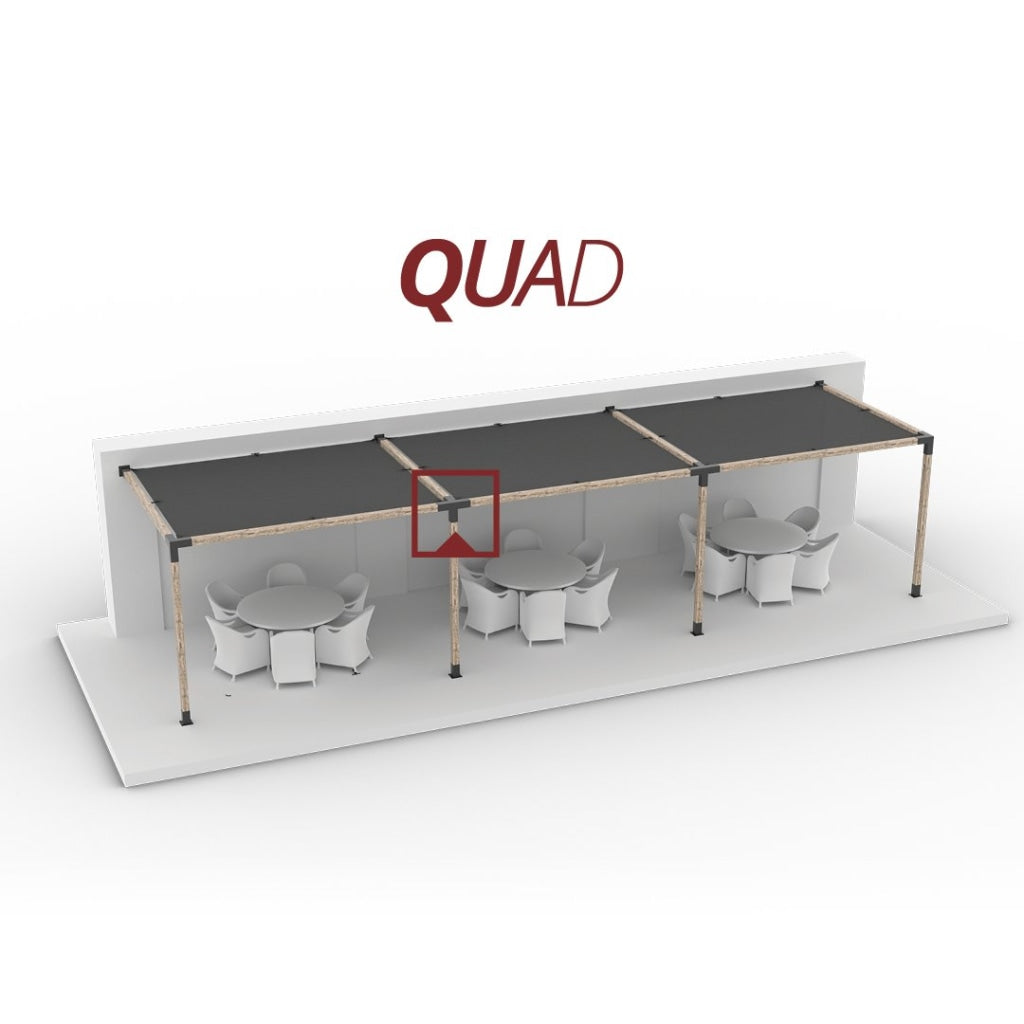 2 supports d'extension de pergola QUAD 4 bras avec 2 SOLO pour 4x4