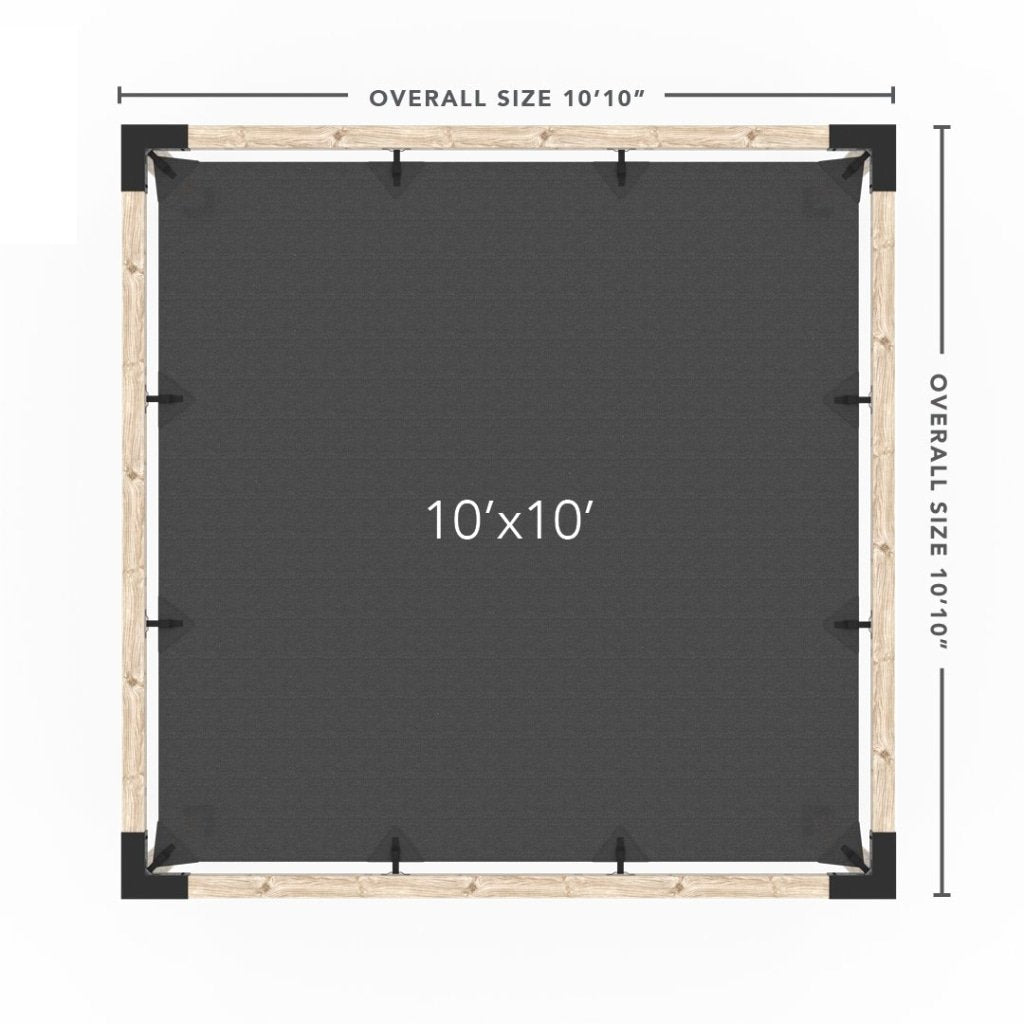 Pergola Kit With Shade Sail For 4X4 Wood Posts _10x10_graphite _10x10_crimson _10x10_denim _10x10_white