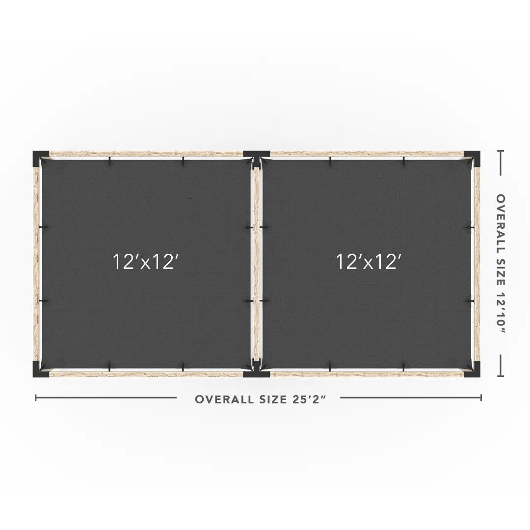 Double Pergola Kit with 2 Shade Sail