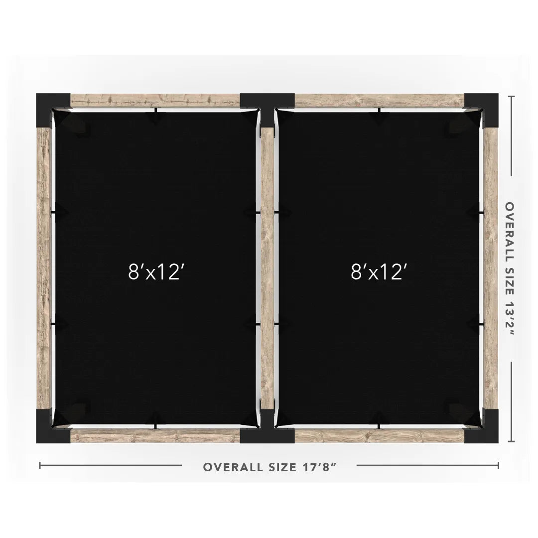 Double Pergola Kit with 2 Shade Sail
