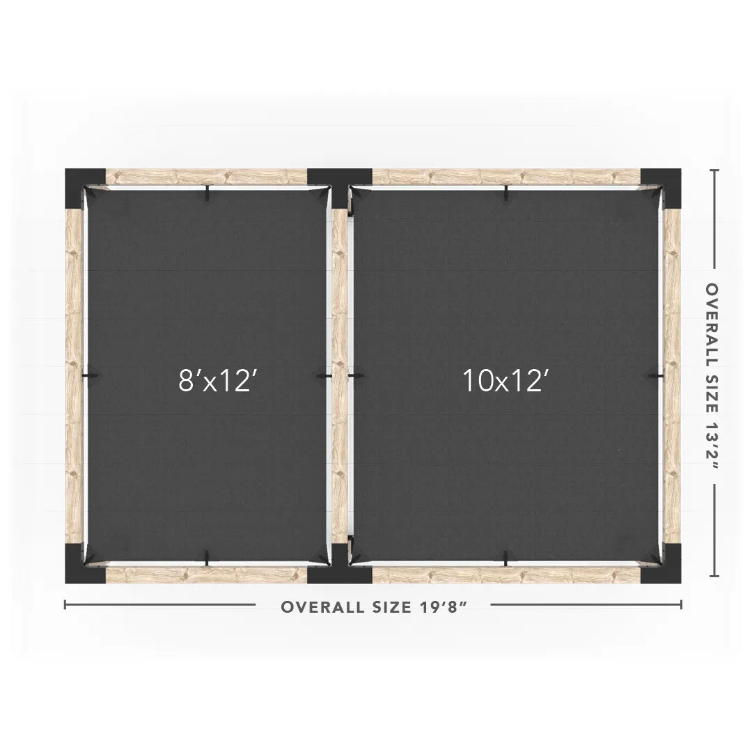 Double Pergola Kit with 2 Shade Sail