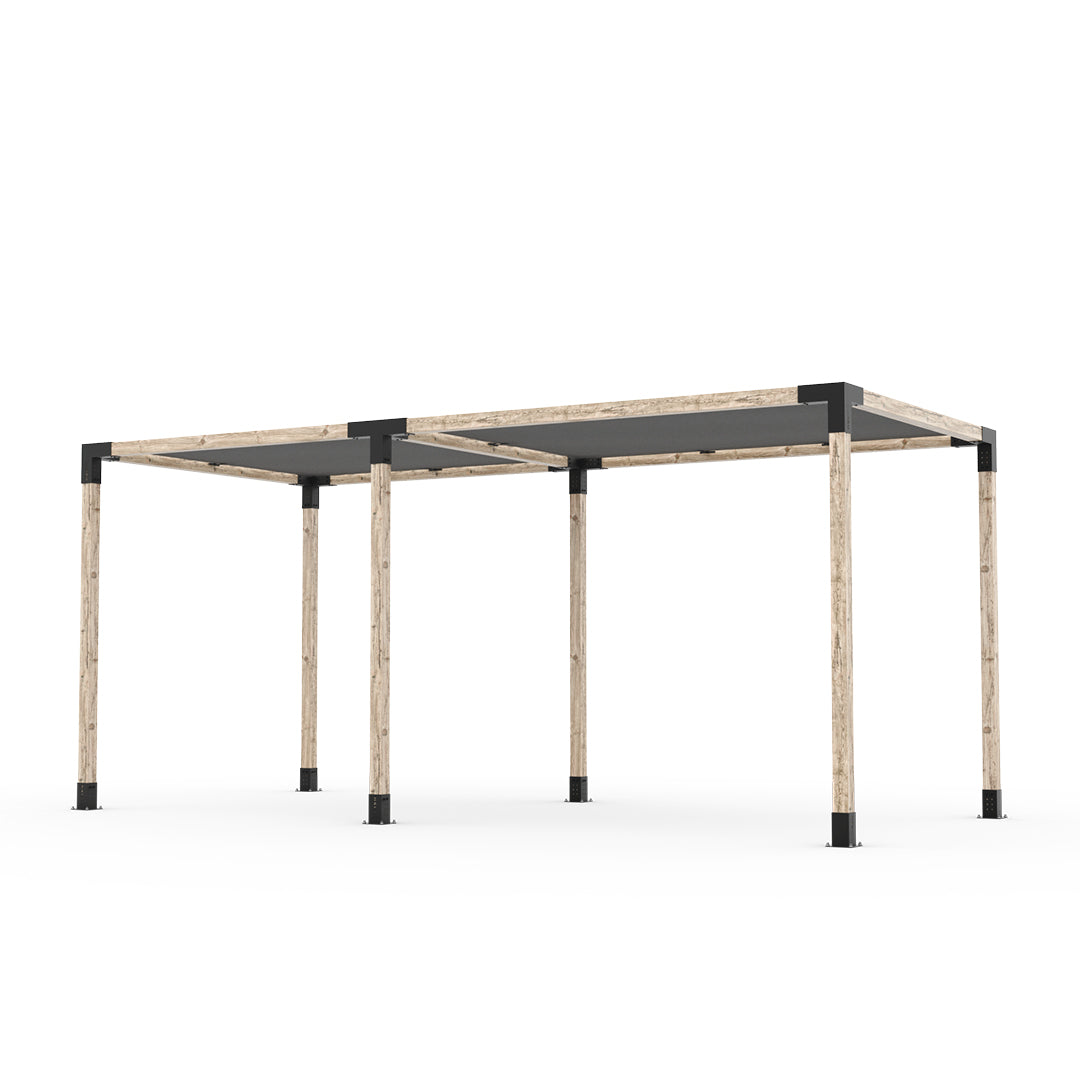 Kit pergola double avec 2 voiles d'ombrage