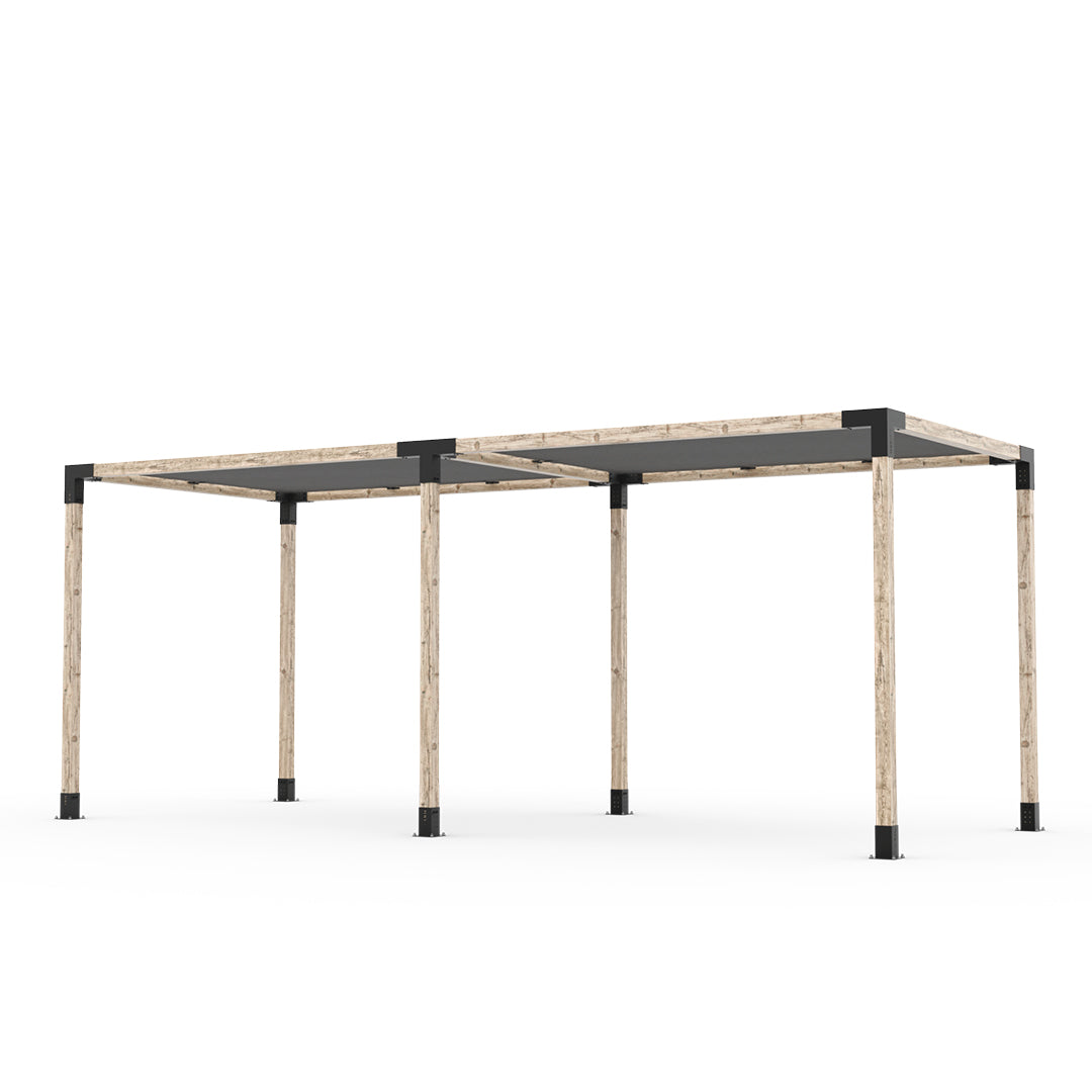 Kit pergola double avec 2 voiles d'ombrage