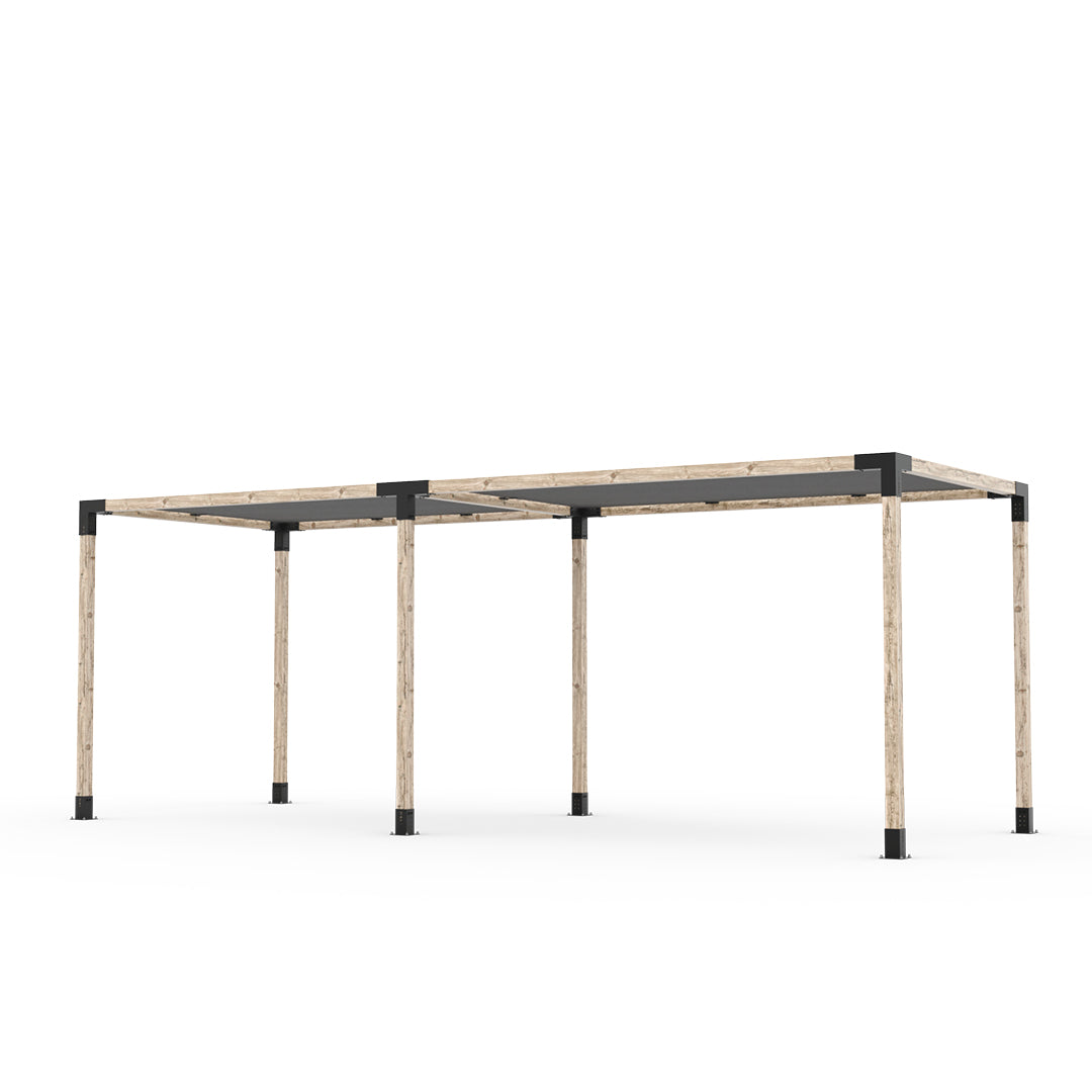 Kit pergola double avec 2 voiles d'ombrage