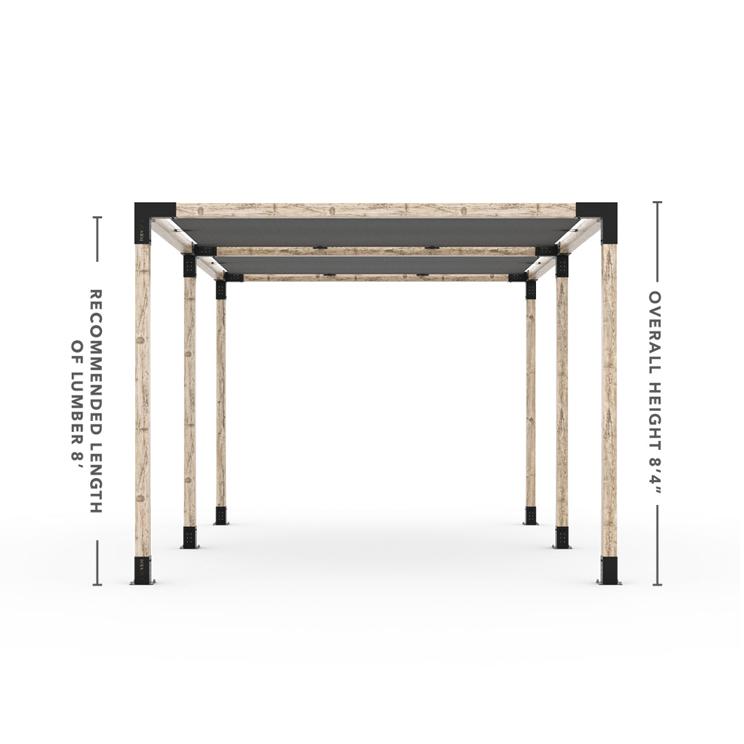Kit pergola double avec 2 voiles d'ombrage