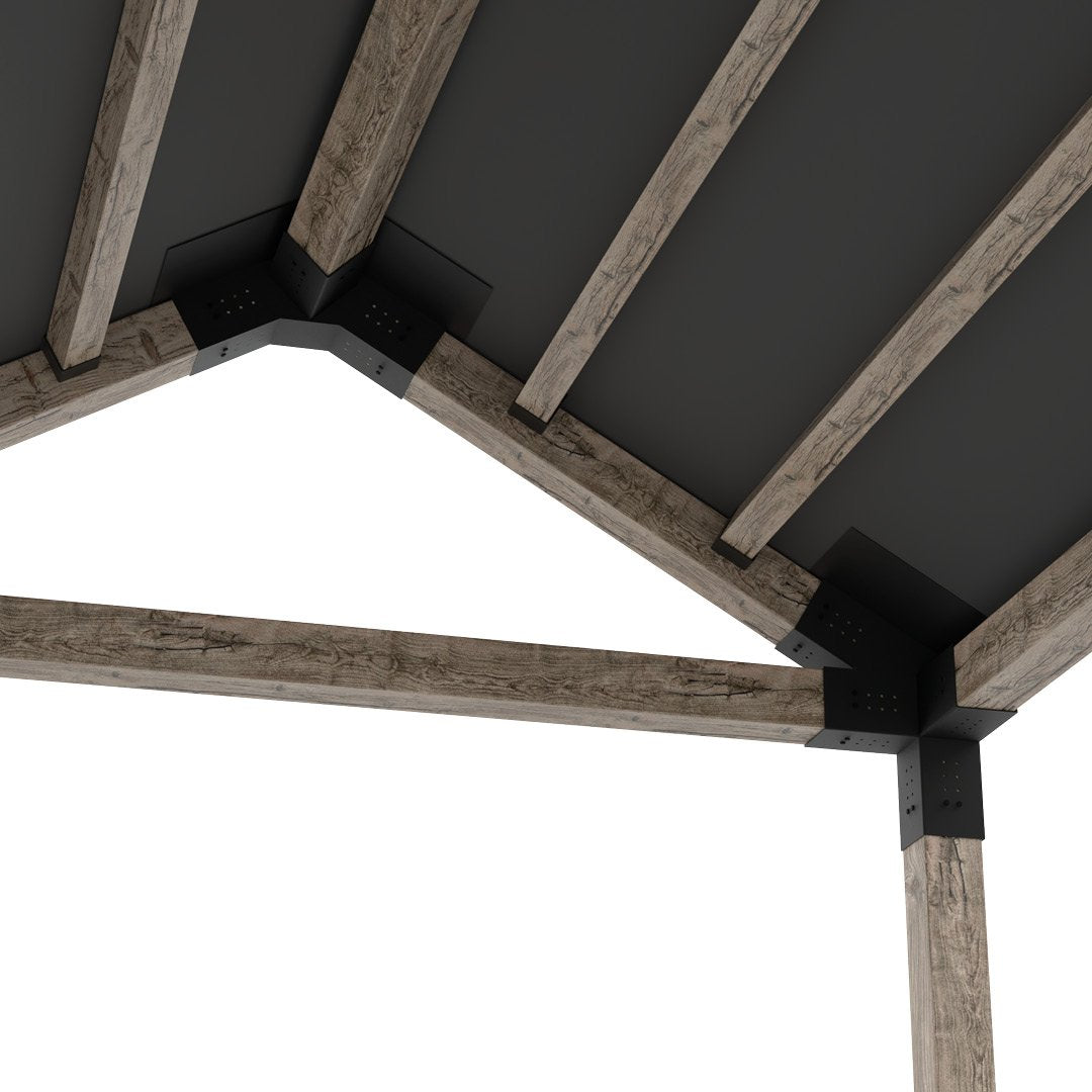 Grid 30 Single Pergola Kit with Water-Repellant Top _10x12_graphite