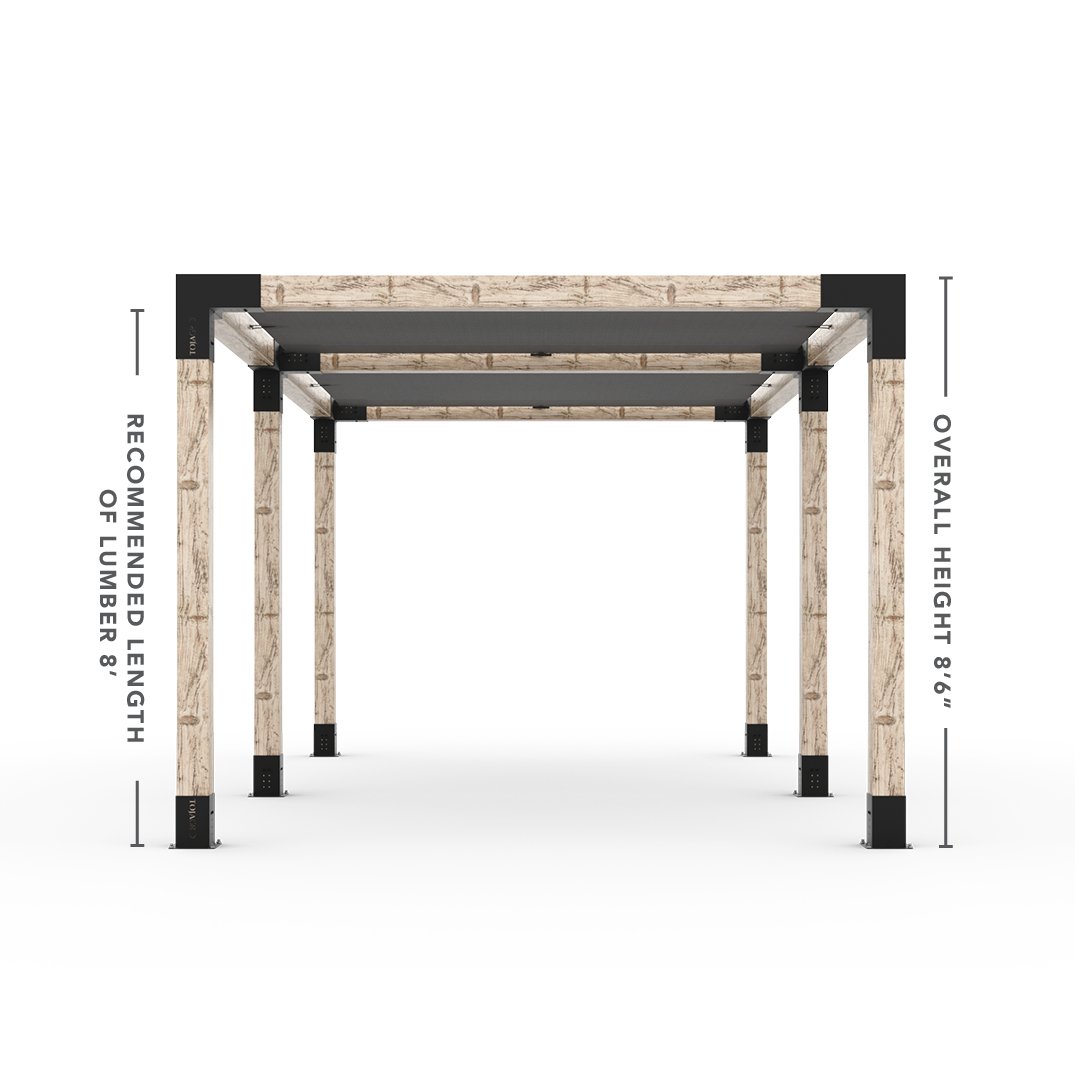 Double Pergola Kit with 2 SHADE SAILS for 6x6 Wood Posts