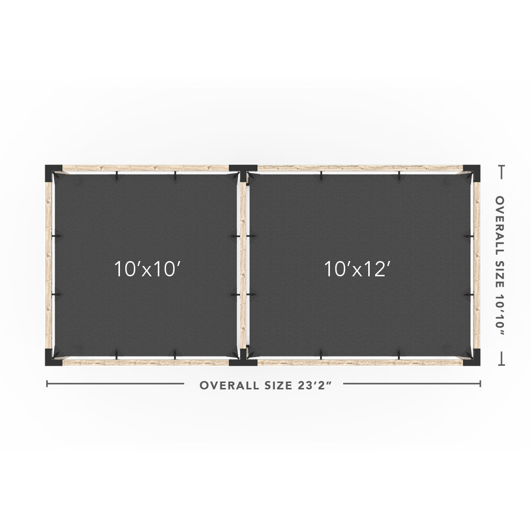 Double Pergola Kit with 2 Shade Sail