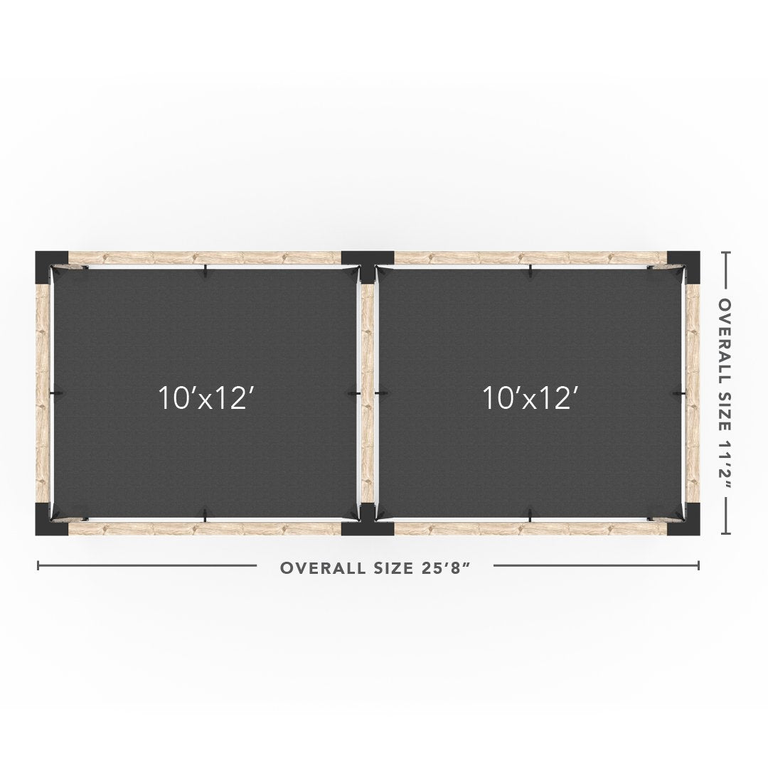 Kit de pérgola doble con 2 velas de sombra para postes de madera de 6x6