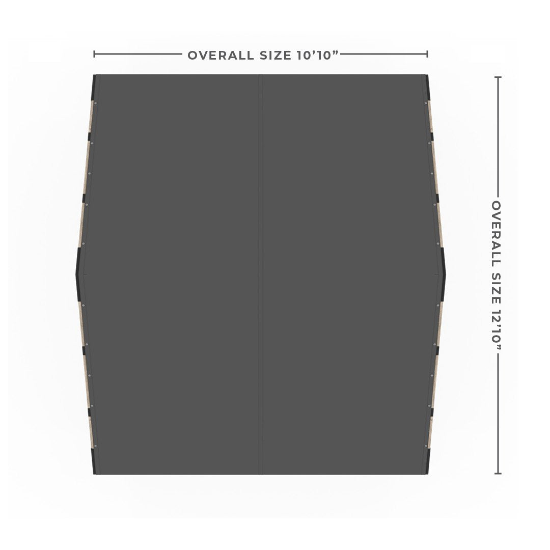 Grid 30 Single Pergola Kit with Water-Repellant Top _12x10_graphite