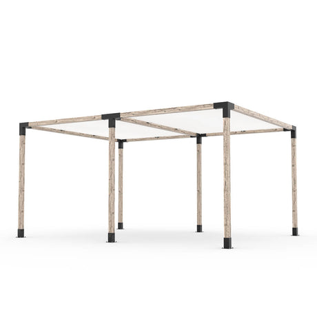 Kit Pergola Double avec 2 VOILES D'OMBRAGE pour poteaux bois 4x4