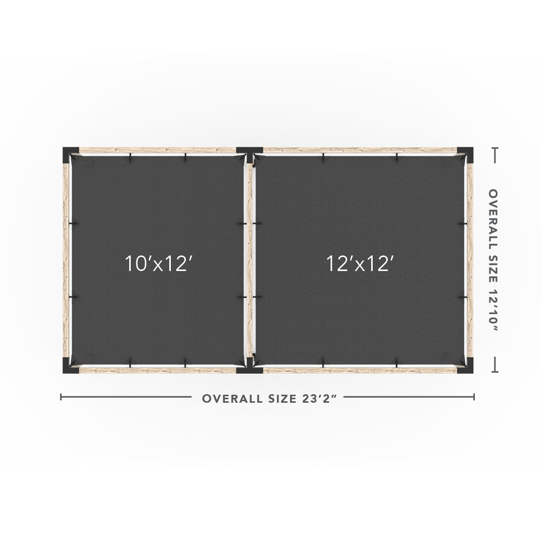 Double Pergola Kit with 2 Shade Sail