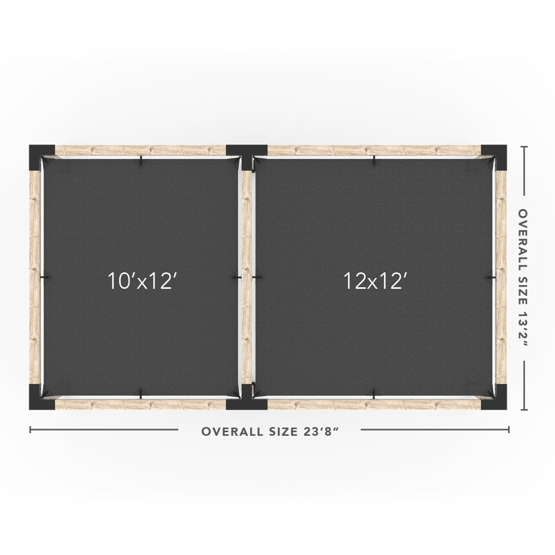 Kit de pérgola doble con 2 velas de sombra para postes de madera de 6x6