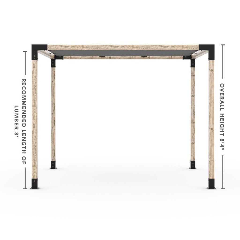 Kit Pergola avec VOILE D'OMBRAGE pour poteaux bois 4x4