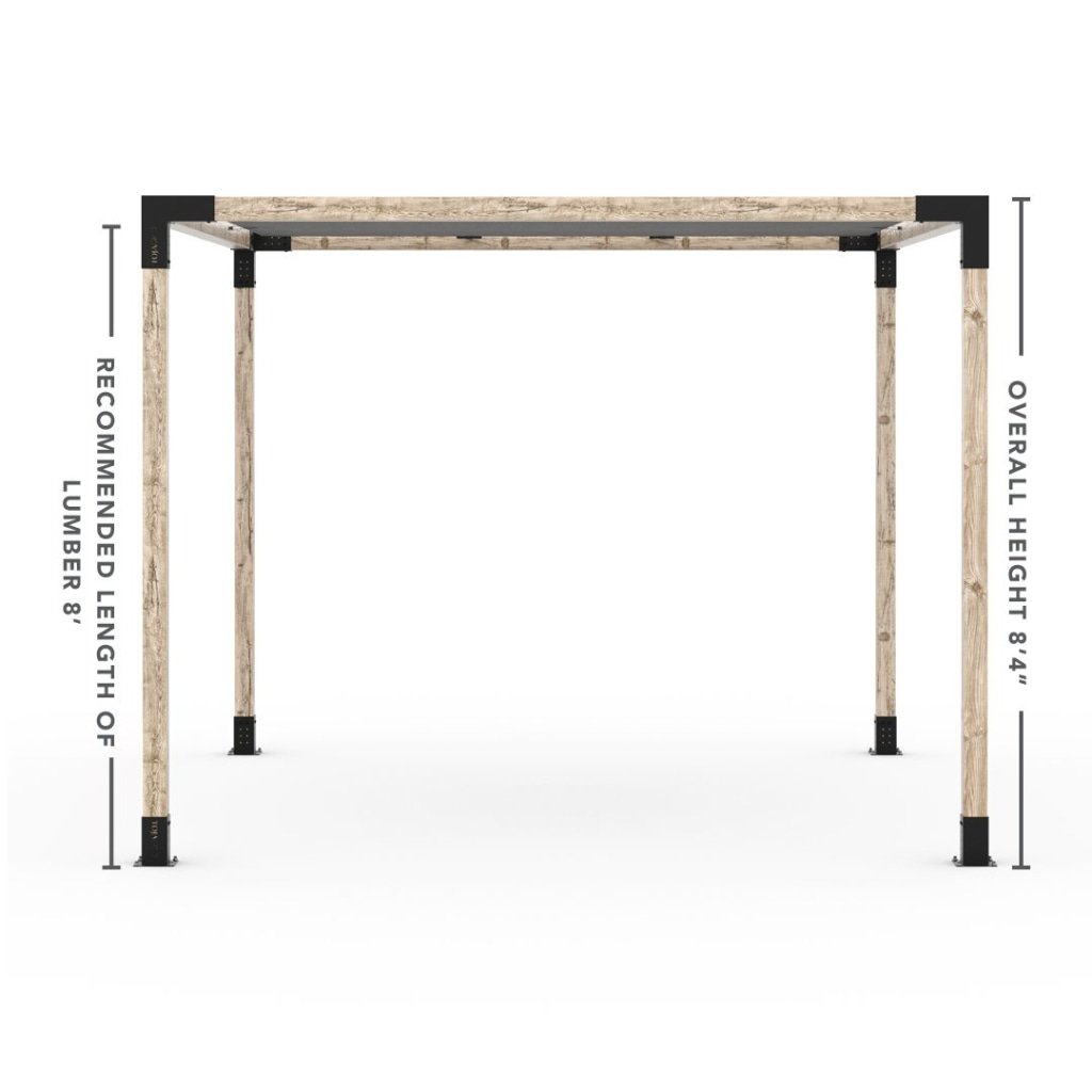 Kit Pergola avec VOILE D'OMBRAGE pour poteaux bois 4x4