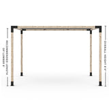 Kit Pergola avec VOILE D'OMBRAGE pour poteaux bois 4x4