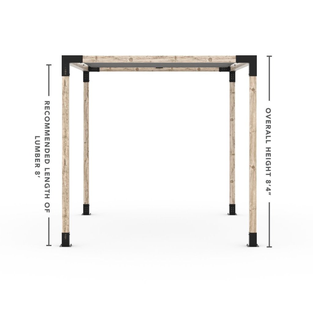 Kit Pergola avec VOILE D'OMBRAGE pour poteaux bois 4x4