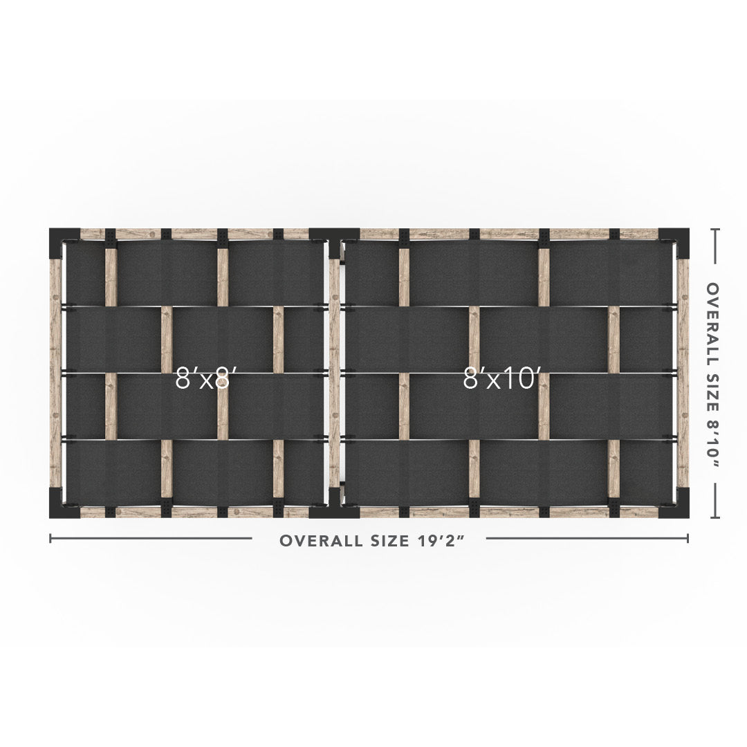 Double Pergola Kit with Wave Shades