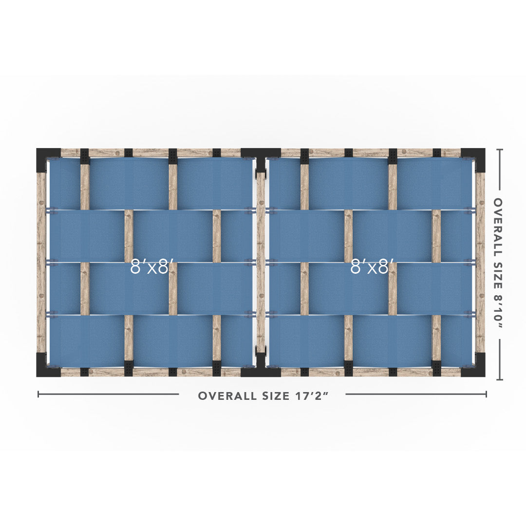 Double Pergola Kit with Wave Shades