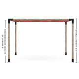 Toja Grid Double Pergola _12x12_crimson