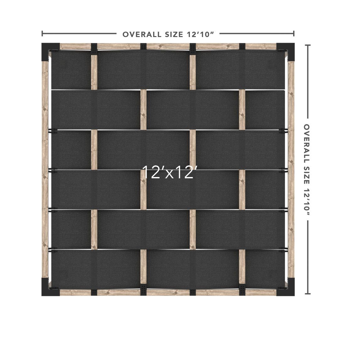 Toja Grid Double Pergola _12x12_graphite