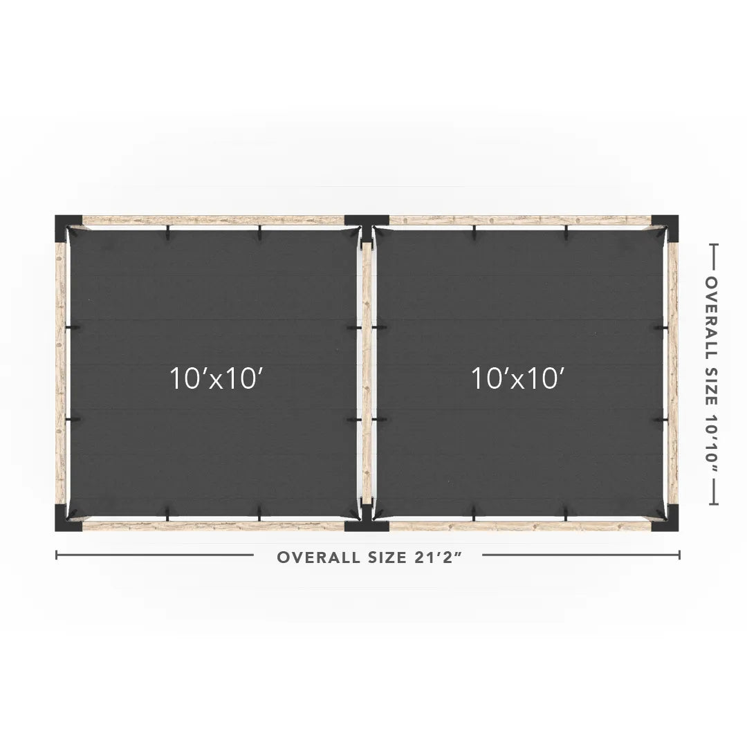 Double Pergola Kit with 2 Shade Sail
