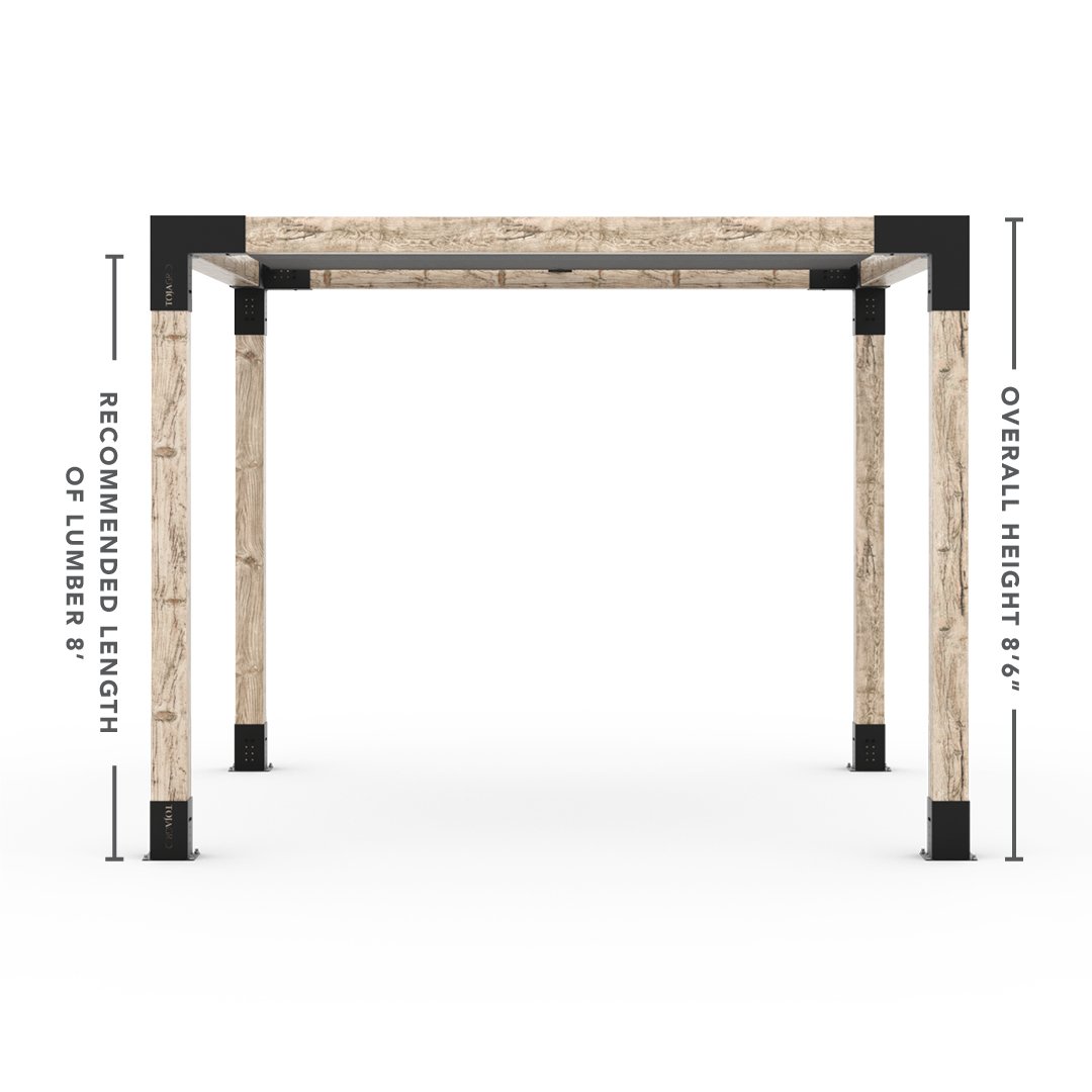 Kit Pergola avec VOILE D'OMBRAGE pour poteaux bois 4x4