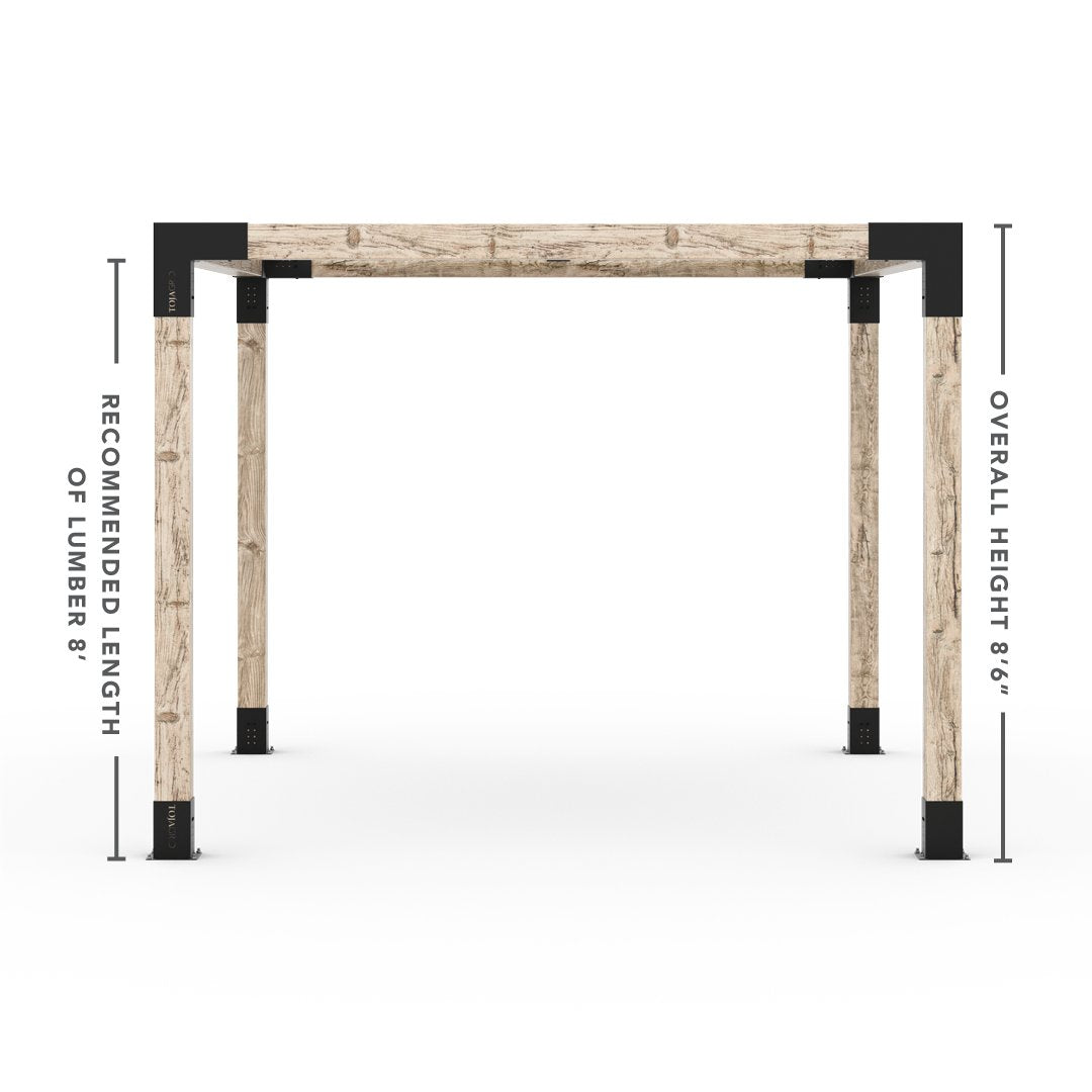 Pergola Kit With Shade Sail For 6x6 Wood Posts _10x12_graphite _10x12_crimson _10x12_denim _10x12_white