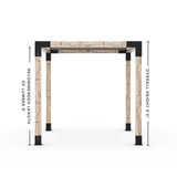 Kit Pergola avec VOILE D'OMBRAGE pour poteaux bois 4x4