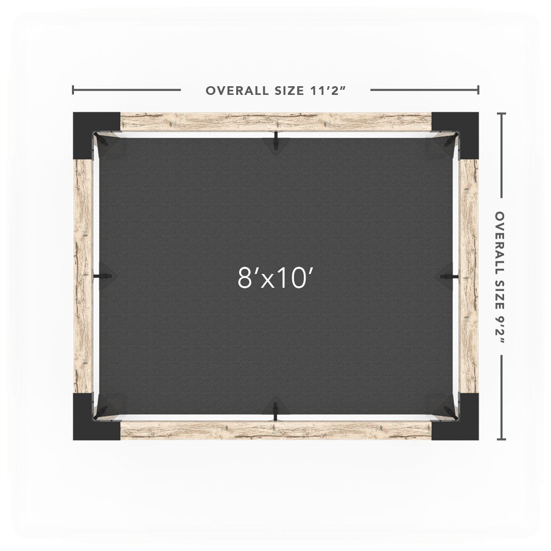 Kit Pergola avec VOILE D'OMBRAGE pour poteaux bois 4x4