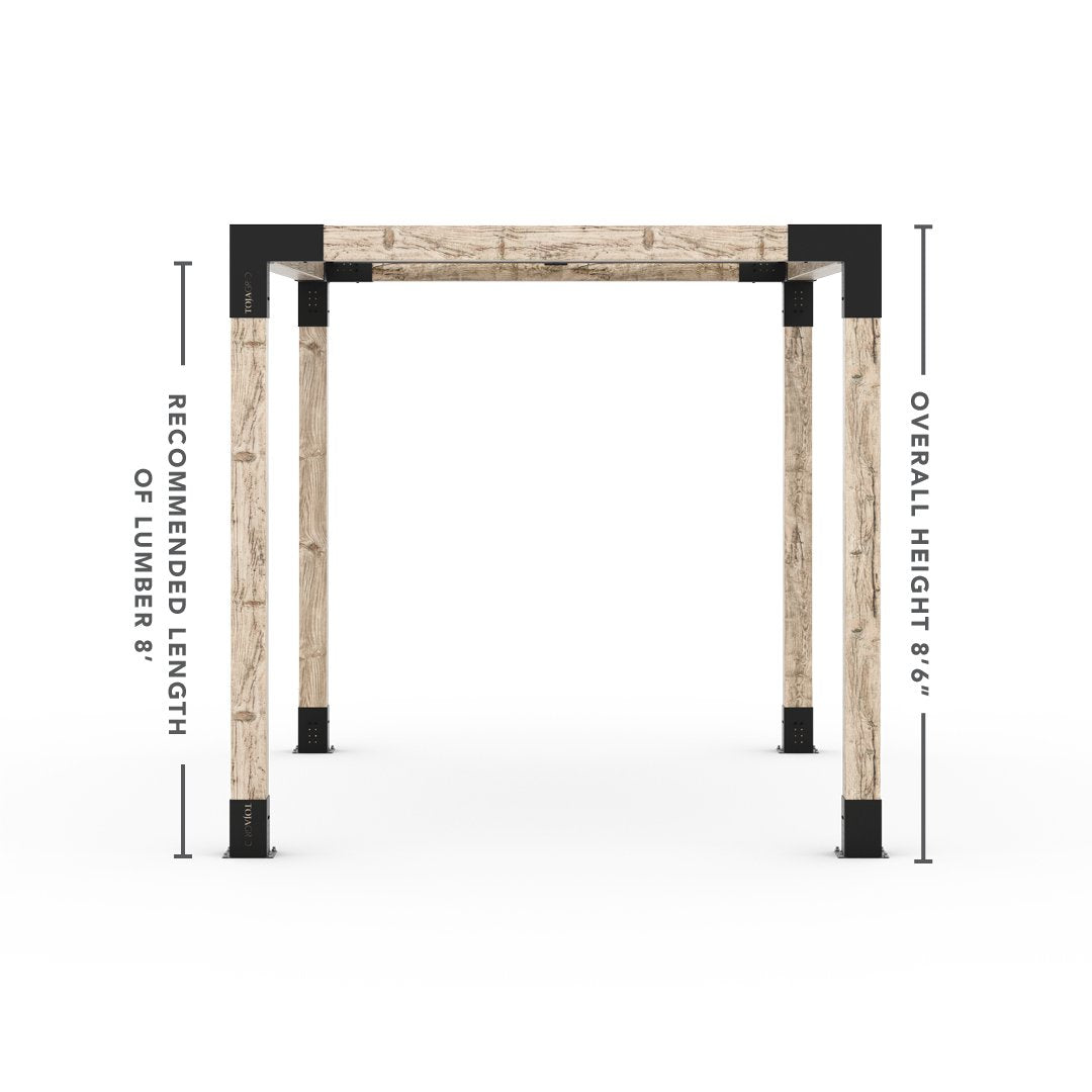 Pergola Kit With Shade Sail For 6x6 Wood Posts _8x12_graphite _8x12_crimson _8x12_denim _8x12_white