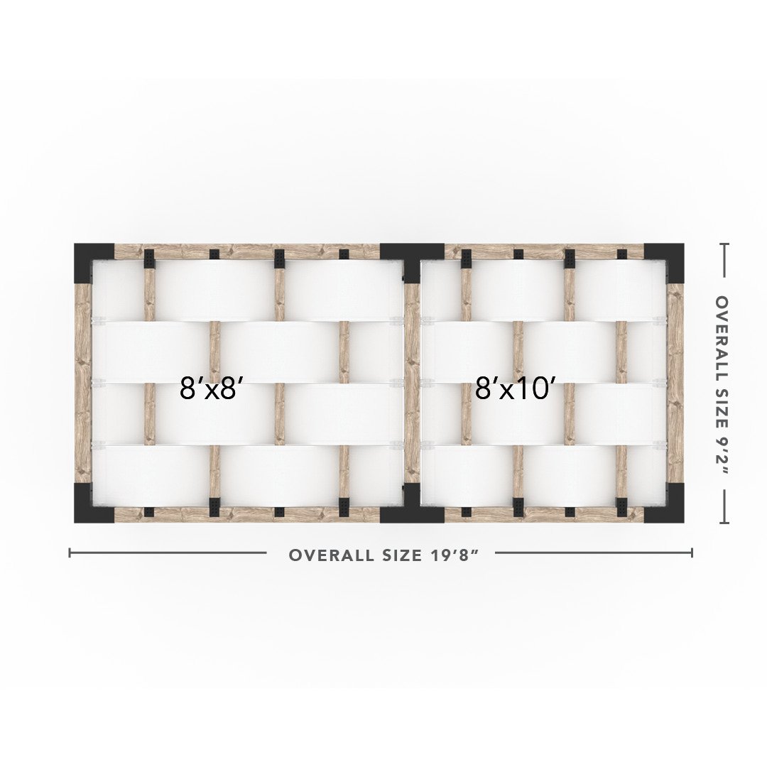 Toja Grid Double Pergola _8x18_white