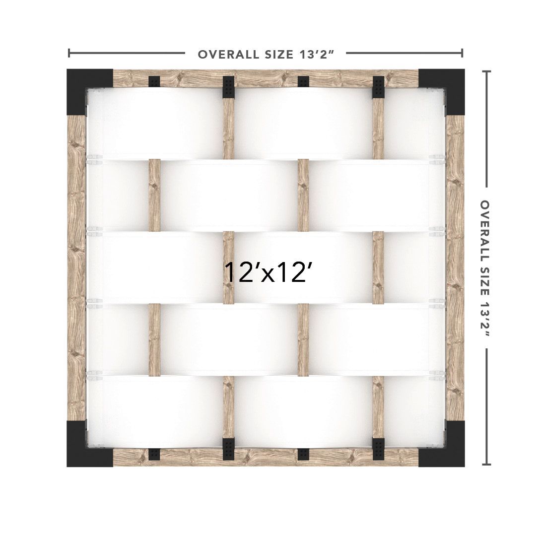 Toja Grid Double Pergola _12x12_white