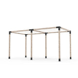 Kit Pergola Double avec 2 VOILES D'OMBRAGE pour poteaux bois 4x4