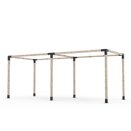 Kit Pergola Double avec 2 VOILES D'OMBRAGE pour poteaux bois 4x4