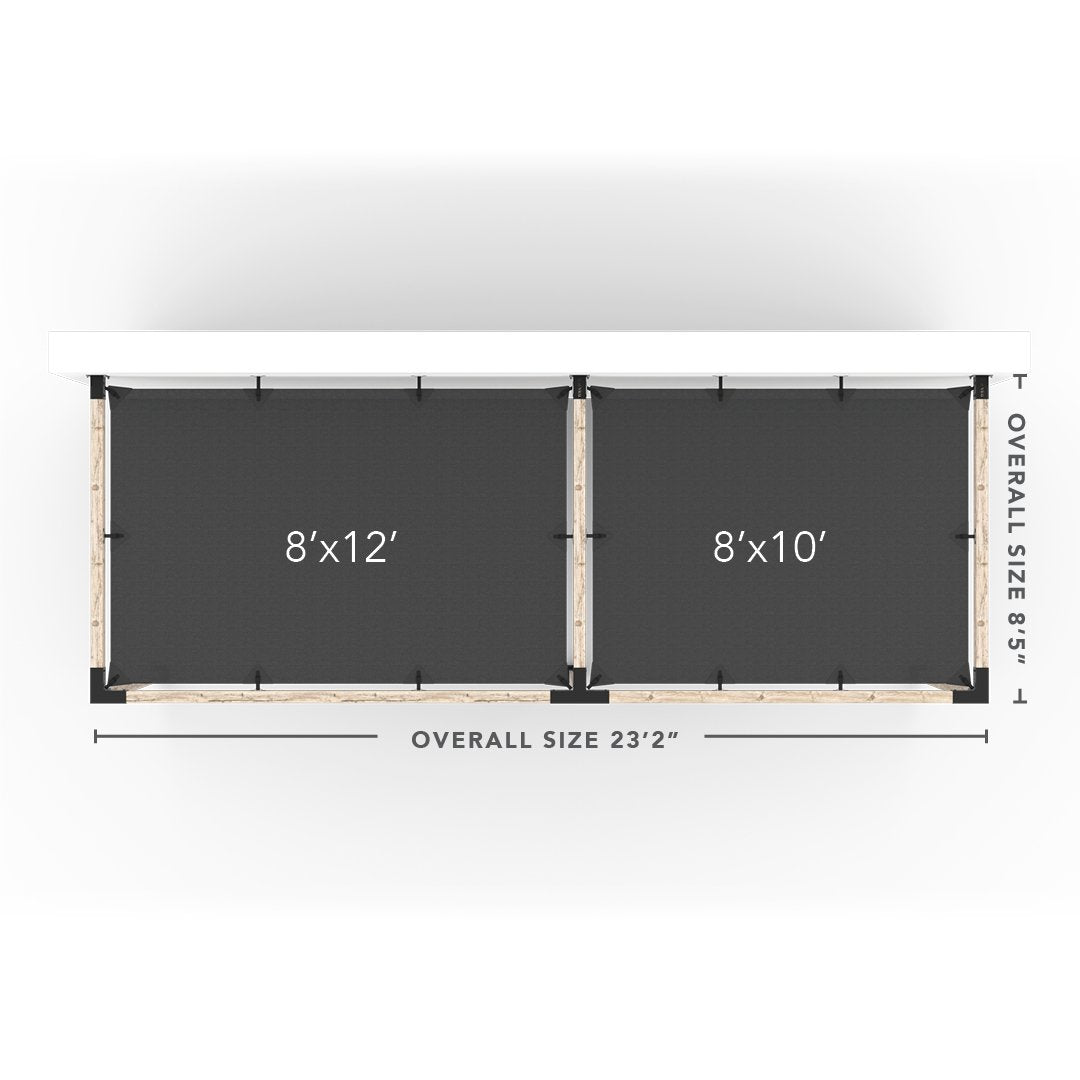 Double Wall Mount Pergola Kit with 2 SHADE SAILS