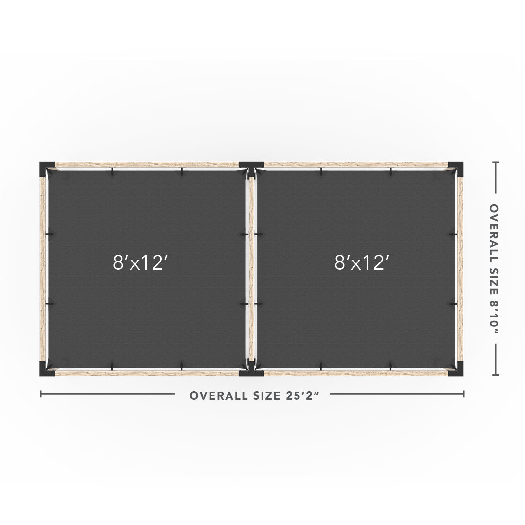 Double Pergola Kit with 2 Shade Sail