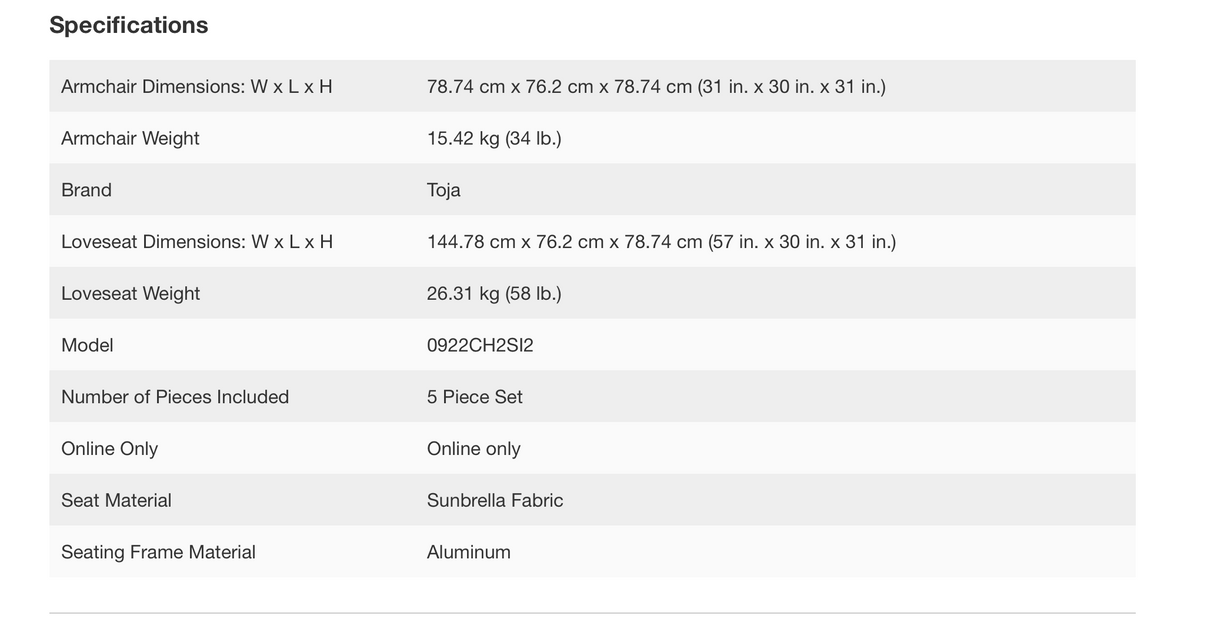 Tuscan Slim Half Round Love Seat Set - 2025-06